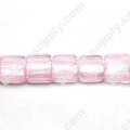 Glass Silver Foiled Square Beads 20x20mm