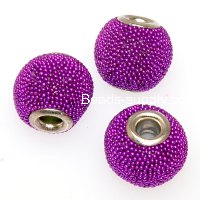 Indonesia Jewelry Beads, Drum shape,handmade beads with seed beads,purple
