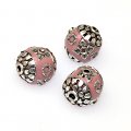 Indonesia Jewelry Beads, pink,handmade beads,sold of 10 pcs