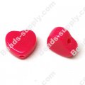Acrylic Solid Fuchsia Heart Beads