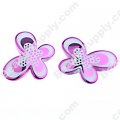 Bead, dots UV engraved , fuchsia color, 29x21x6mm butterfly beads. Sold per pkg of 100 PCS
