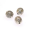 Beads,7x8mm antique pewter,flower patterned