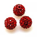 Beads,Pave Polyclay Round Beads 12mm , Lt Siam