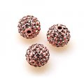 Beads,Pave Polyclay Round Beads 8mm , Lt Peach