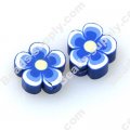 Fimo Flower Beads 12mm, Blue