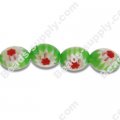 Millefiori Glass Single-Flower Olive Beads 8 mm