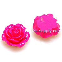 Resin Flower Cabochon, layered, fuchsia ,more colors for choice, 15mm, Sold by 200 pieces