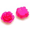 Resin Flower Cabochon, layered, fuchsia ,more colors for choice, 18mm, Sold by 200 pieces