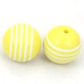 18mm engraved Laminated strips Carved acrylic round beads,yellow