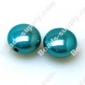 Acrylic Beads, Brightness Aquamarine,Flat Round 11*17mm