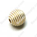 Bead,acrylic with gold-color wire,Cream, 20mm