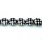 Bead, lampworked glass, black/white, 14mm double-sided flat round