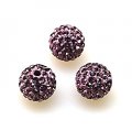 Beads,Pave Polyclay Round Beads 8mm , Lt Amethyst
