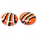Beads,stripes damasks resin coin beads ,11x25mm,orange color