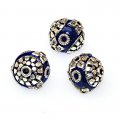 Indonesia Jewelry Beads, blue,handmade beads,sold of 10 pcs