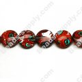 Silver Foiled Millefiori Coin Beads 18mm