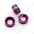 Strass Roundel Beads 10mm with Clear Crystal ,Lt Purple