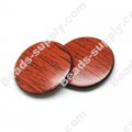 Wood Grain Plastic Beads 25mm,Red