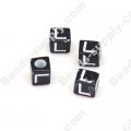 Acrylic Beads with Letter 6x6mm