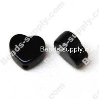 Acrylic Solid Black Heart Beads