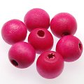 Beads,10mm round wooden beads ,fuchsia color . Sold of 100 PCS