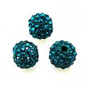 Beads,Pave Polyclay Round Beads 10mm , Blue Zircon