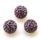 Beads,Pave Polyclay Round Beads 10mm , Lt Amethyst
