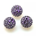 Beads,Pave Polyclay Round Beads 10mm , Violet