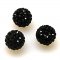 Beads,Pave Polyclay Round Beads 12mm , Jet