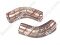 Glass Silver Foiled Tube Beads 10x35mm