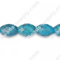 Imit.Turquoise 12x16mm Faced Olive Shape Beads
