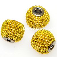 Indonesia Jewelry Beads, Drum shape,handmade beads with colorful ball chain,yellow