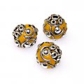 Indonesia Jewelry Beads, yellow,handmade beads,sold of 10 pcs