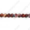 Millefiori Glass Multi-Flower Round Beads 8 mm