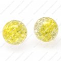 Acrylic Crackled beads ,Round Beads 10mm ,yellow color