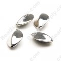 Antique Silver Plated Acrylic Faced Oval Beads 13x16mm