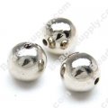 Antique Silver Plated Acrylic Round Beads 12mm