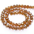 Bead,glass,AB plated crystal,coffee, 4x6mm faceted rondelle. Sold per 10 strands.