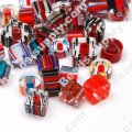 Bead mix, cane glass,red,color, assorted size/shape. Sold per pkg of 50g
