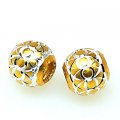 Beads,Loose beads,12mm Round Aluminium Beads,gold beads with carving, sold of 200pcs