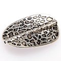 Beads,Vintage twist oval beads ,pewter beads 18x28mm ,antique silver . Sold of 200 PCS