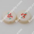 Flat Round with Dragon Beads, Plastic Beads,7*20mm