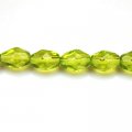 Glass Beads Faced Olive 8x11 mm B-grade