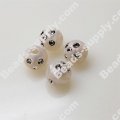 Pearl effect Beads , Silver accent Beads ,Round Beads 8mm ,White