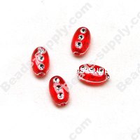 Spot Drill Beads 6mm*9.5mm,Red
