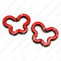 Wood Grain Plastic Butterfly 28mm*22mm*3mm, Red