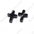 black agate(natural),15X20mm Cross beads