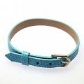 8mm DIY P.leather bracelet,fits for 8mm slide charms,Aquamarine