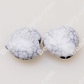 Bead, crackle acrylic, white color, 8.5x16mm heart. Sold per pkg of 410 PCS