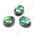 Colorful Faceted Oval Glass Beads , 13mm*20mm ,Purple